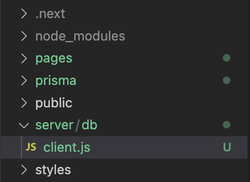 Create a new file at `/server/db/client.js`